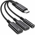 Mizi USB-C Headphone and Charging Adapter 3-in-1 – Type-C to 3.5mm Audio Jack + by Mizi