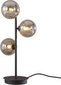Mid Century Modern Table Lamp Smoky Grey Glass Globe Desk Lamp Industrial by Magiroz