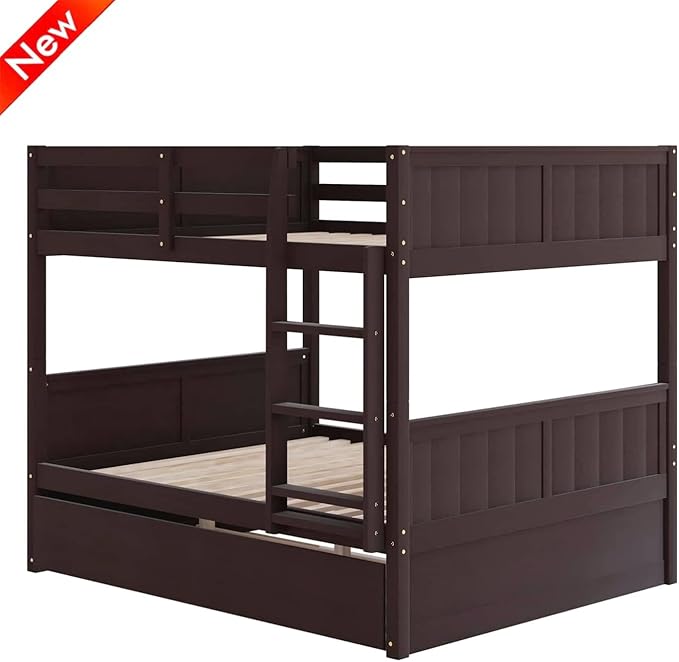 TSAMPA Latest Upgraded & Stronger Heavy Duty Solid Wood Full Over Full Bunk Bed - Image 9
