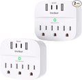 One Beat 2 Pack Multi Plug Outlet Splitter by OneBeat
