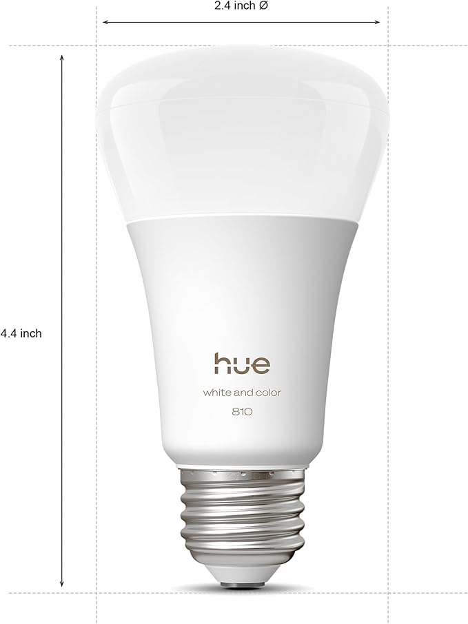 Philips Hue Smart LED A19 Bulb 1-Pack, E26 Base, Full Spectrum Light - Image 2