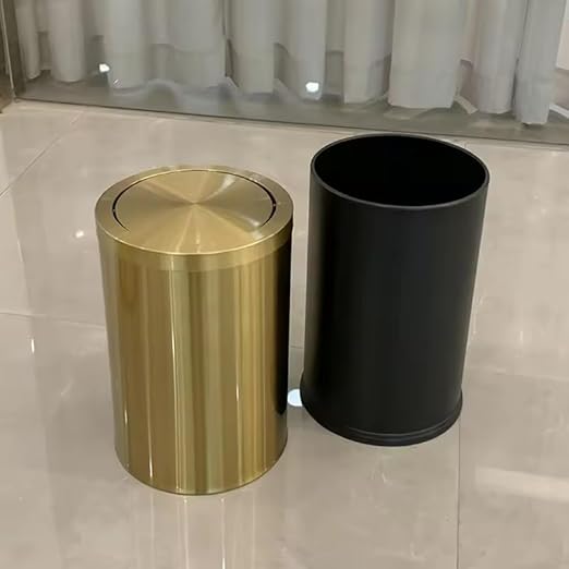 Stainless Steel Gold Bathroom Trash Can - Image 6