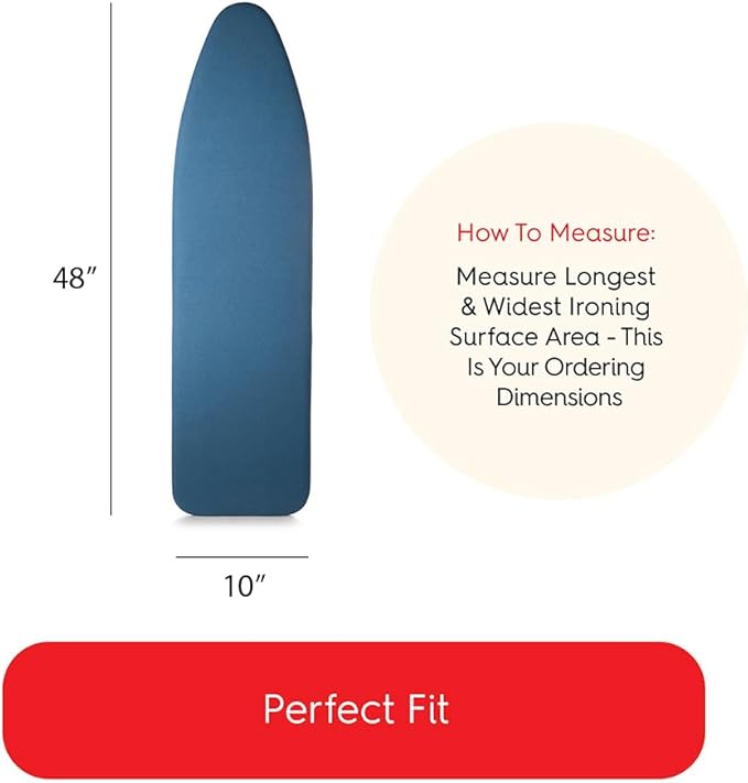 TIVIT Ironing Board Cover 10 x 48, Performance Grade Titanium Coated Pro Grip - Image 3