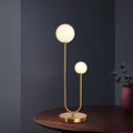 Mid Century Gold Globe Table Lamp Modern U-Shape 2-Light Desk Table Light by AMARTIZ