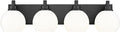 METWET Bathroom Light Fixtures, 4 Light Matte Black Vanity Light, 26 Inch by Metwet