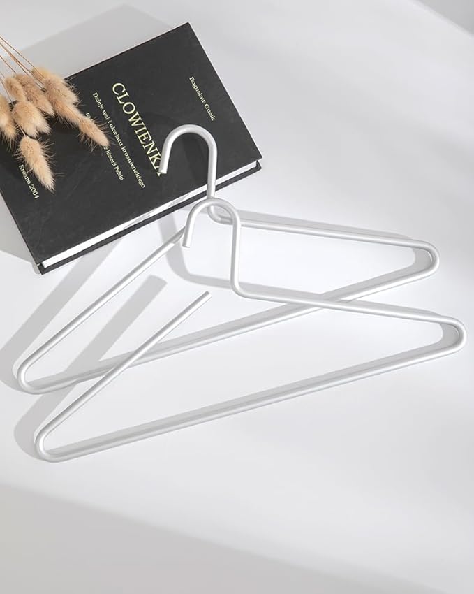 Premium Matte Silvery Aluminum Coat Hangers 100 Piece Set, 16.5” Extra Smooth & - Image 6