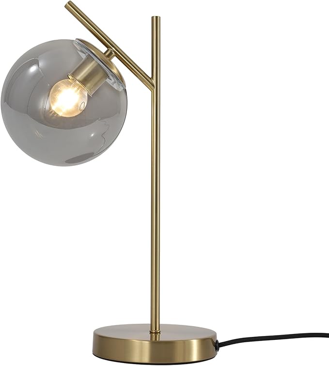 Mid Century Desk Lamp, Glass Globe Table Lamp - Image 2