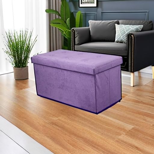 Sorbus Storage Ottoman Bench – Collapsible/Folding Bench Chest - Image 5
