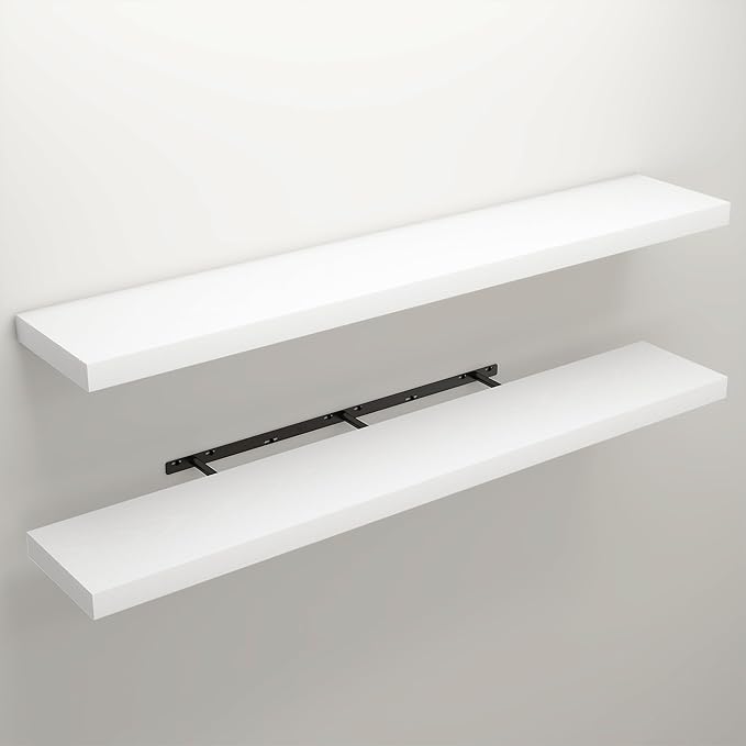 Floating Shelves for Wall, 9.3" Deep Wall Mounted Wood Shelves for Bathroom - Image 3