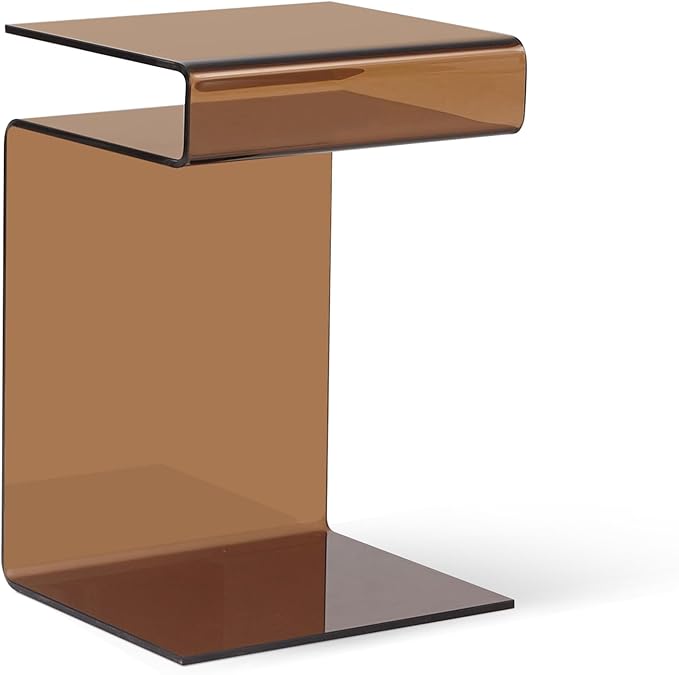 Glass Nightstand, Side Table, S-Shaped End Table - Image 5