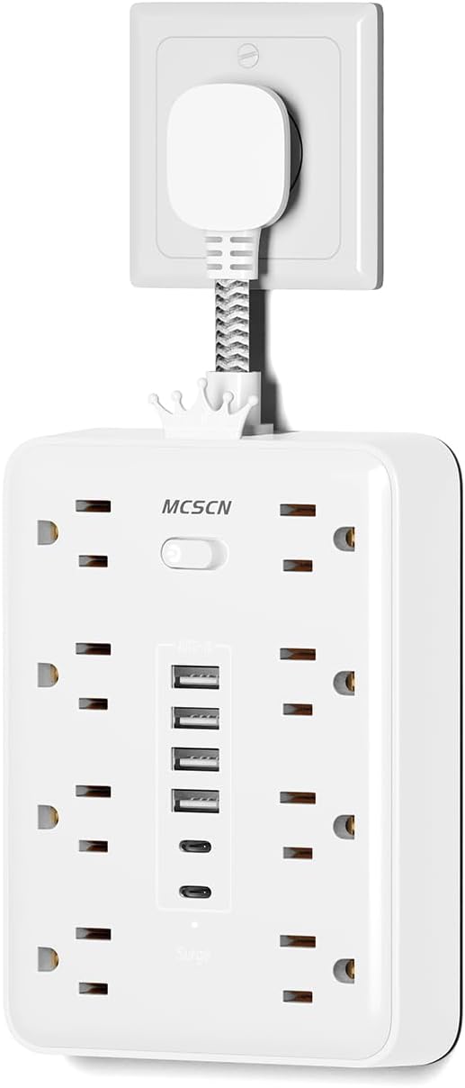 Surge Protector Power Strip -MCSCN 8 Outlets 6 USB by MCSCNHOMELIFE