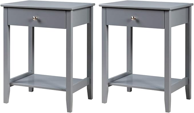 Giantex Nightstand Wooden 2-Tier Couch Sofa Side Table - Image 10