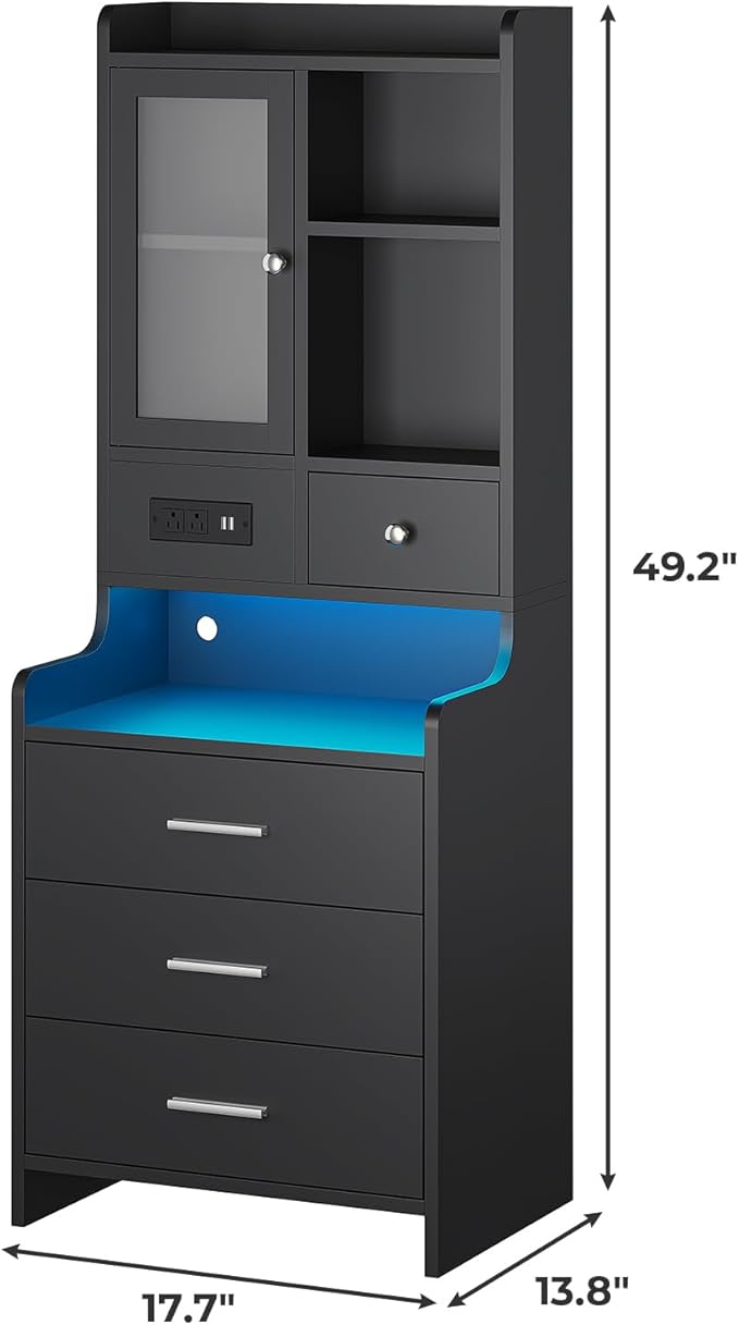 ADORNEVE Black Night Stand Set of 2 - Image 2