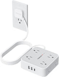 TESSAN 10 Ft Surge Protector Power Strip, 3 USB 8 Outlets, Flat Plug Extension by TESSAN