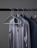 Premium Matte Titanium Gray Aluminum Coat Hangers 100 Piece Set, 16.5” Extra by WONQEXZ