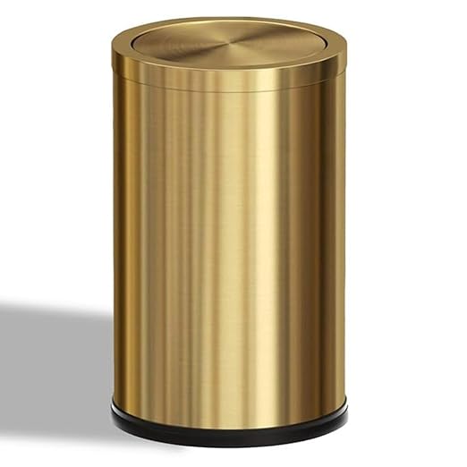 4.7 Gallon/18L Stainless Steel Bathroom Trash Can, Elegant Waste Basket by YOJIA