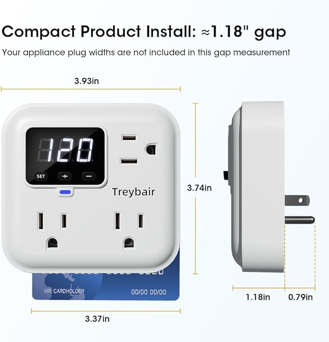 Surge Protector 3-Outlet Power Strip - Image 9