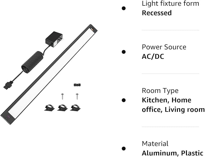 WOBANE LED Under Cabinet Lighting, 24 inch Black Cabinet Light, Hand Wave - Image 8
