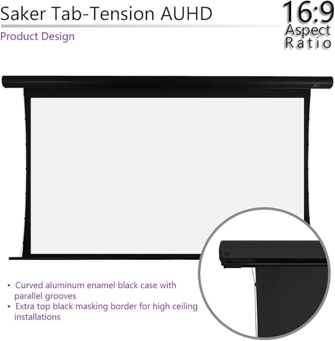 Elite Screens Saker Tab-Tension AcousticProUHD RC1 Kit, Acoustically Sound - Image 4