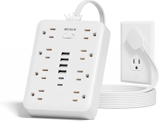 Surge Protector Power Strip -MCSCN 8 Outlets 6 USB by MCSCNHOMELIFE