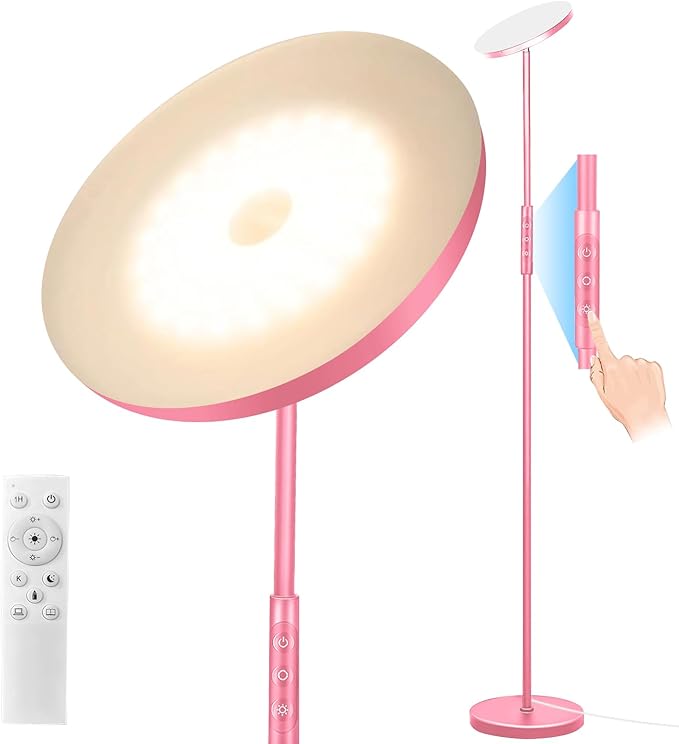 Pink Floor Lamp, 40W Super Bright Floor Lamps by Mukuxin