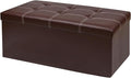 xupersodys 30 Inches Folding Storage Ottoman Bench, Faux Leather Footstool by Unknown