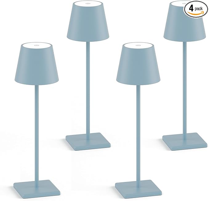 4 Packs Rechargeable LED Table Lamp, 6000mAh Outdoor Cordless Desk Lamp by Aoceley