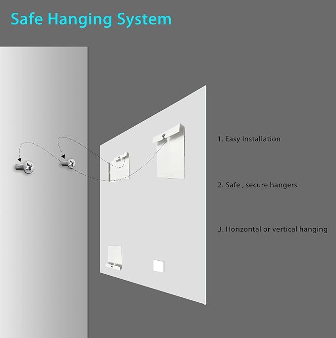 Frameless Beveled Edge Bathroom Mirror 36x24 Inch Rectangle Wall Mirror - Image 7
