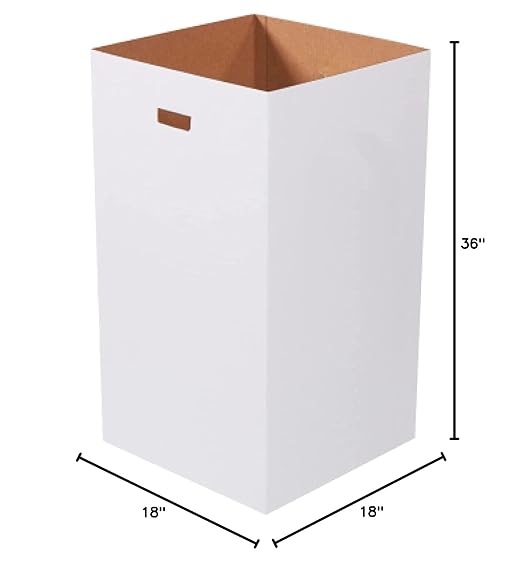 Box USA 50 Gallon 18" L x 18" W x 36" H 10-Pack Cardboard Trash Cans and - Image 7