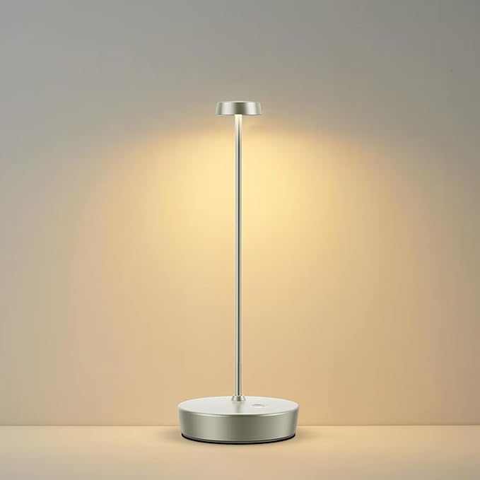 Cordless LED Table Lamp，Rechargeable Battery Desk Lamps, 3 Color Stepless by SIKEVHT