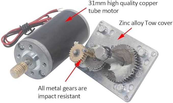 Reversible Gear Motor, 24V 8mm Shaft Gear Motor High Torsion Speed Reduce - Image 5