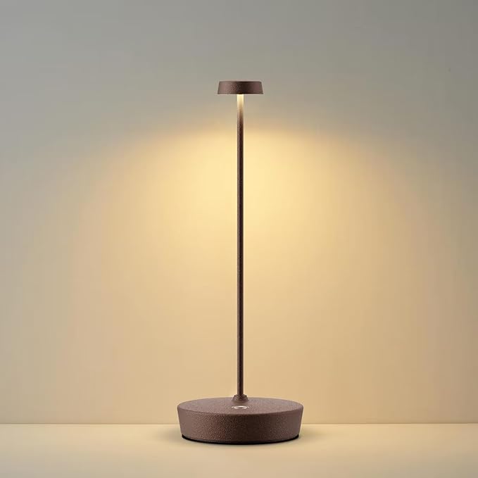 Cordless LED Table Lamp，Rechargeable Battery Desk Lamps, 3 Color Stepless by SIKEVHT