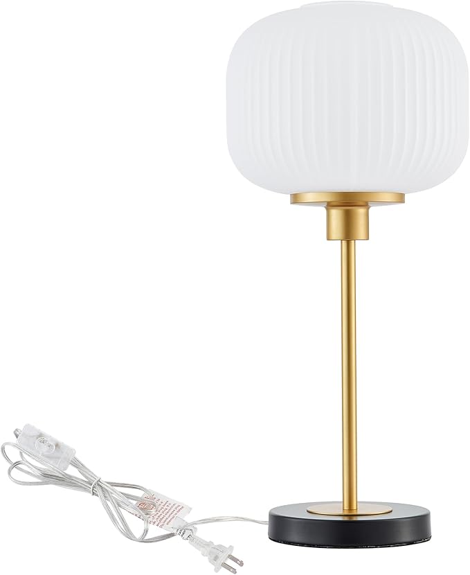 Industrial Table Lamps with Unique Glass Shade, Vintage Bedside Lamps - Image 9