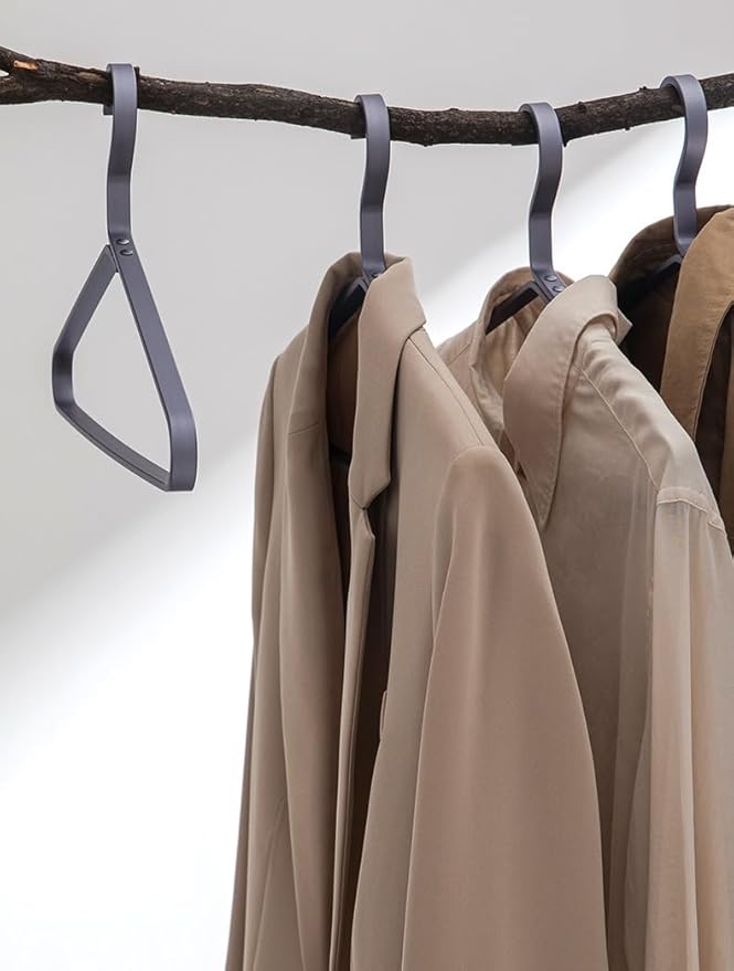 Premium Matte Titanium Gray Aluminum Coat Hangers 6 Piece Set, 16.5” Extra by WONQEXZ