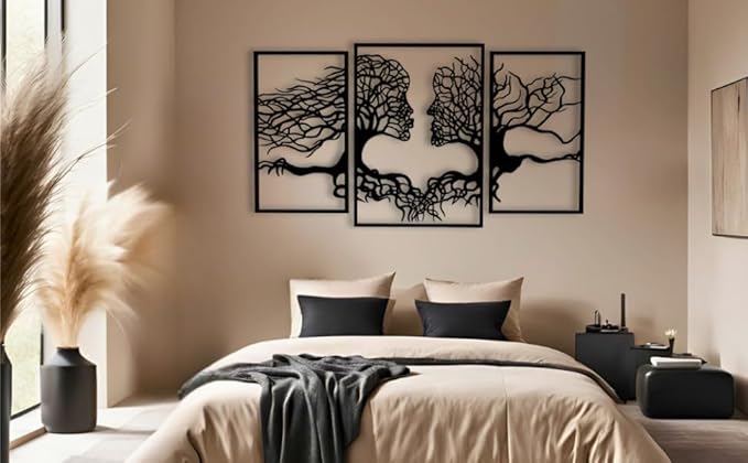 VAILLA Tree of Life Wall Wooden Art Abstract Tree Man Woman Face Large 3D - Image 2