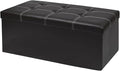 xupersodys 30 Inches Folding Storage Ottoman Bench, Faux Leather Footrest by Unknown