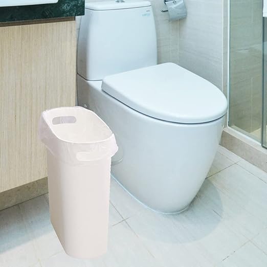 ROYFACC Small Trash Can Plastic Bathroom Wastebasket 3.2 Gallon Slim Garbage - Image 3