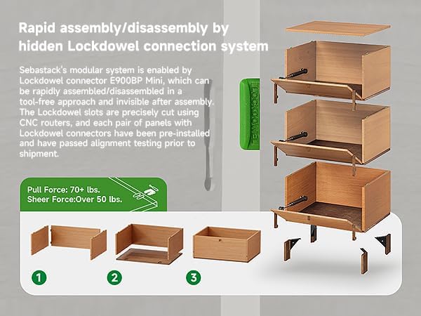 Stackable 3 Drawers Dresser, Customizable Chest of Drawers - Image 8