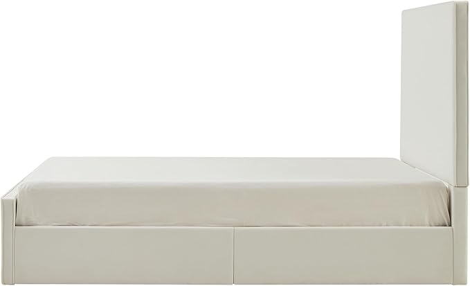 Queen Size Upholstered Bed Frame, Lucas Tall Headboard Floor Platform Beds - Image 6