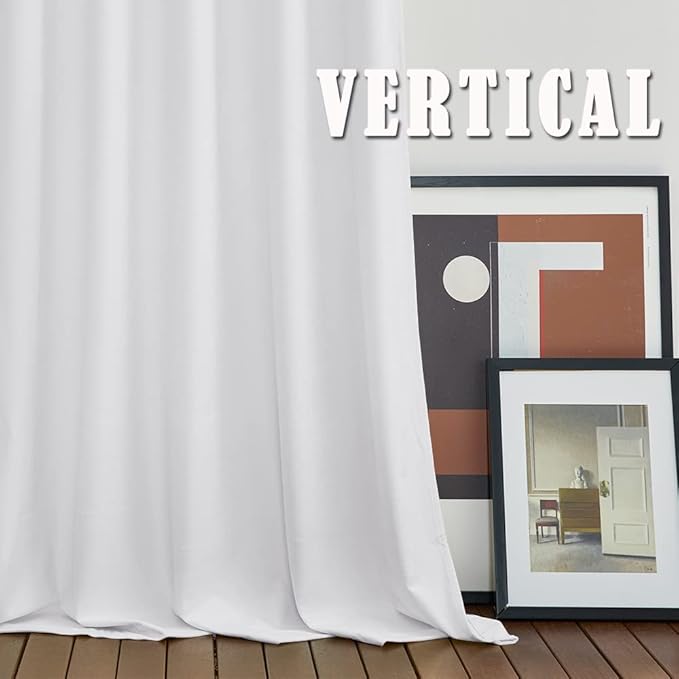 RYB HOME White Velvet Curtains 102 inches, Back Tab Soft Fabric Room Darkening - Image 6