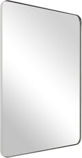ANDY STAR Chrome Mirror for Bathroom, Rectangular Stainless Steel Rounded by ANDYSTAR