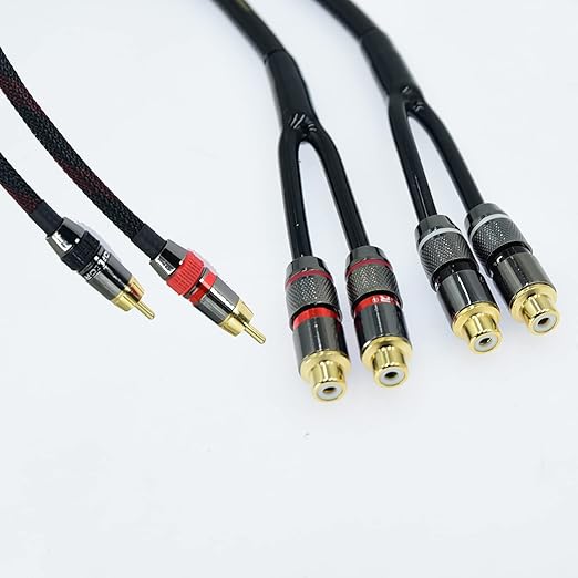 Arklove 2ft Shielded RCA Splitter Subwoofer Stereo Audio Video Cable 1 Male to - Image 3