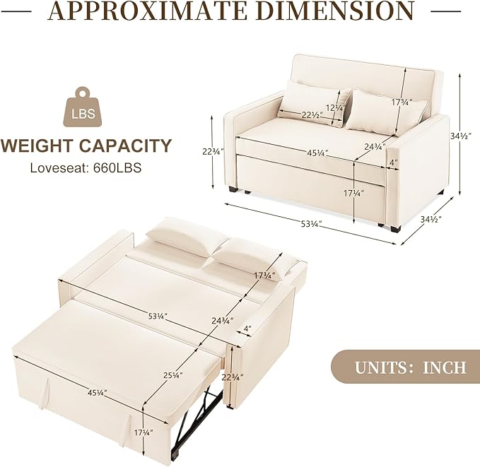Furnimart 3-in-1 Convertible Sleeper Sofa - Image 2