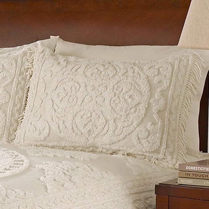 Beatrice Home Fashions Medallion Chenille Bedspread, Standard Sham - Image 3