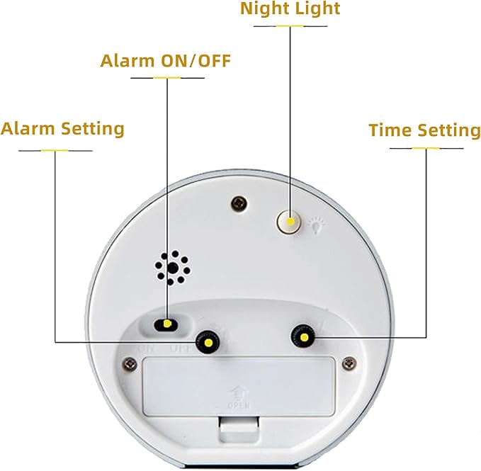 Alarm Clock with Backlight, 4 Inches White Desk Clock - Image 3
