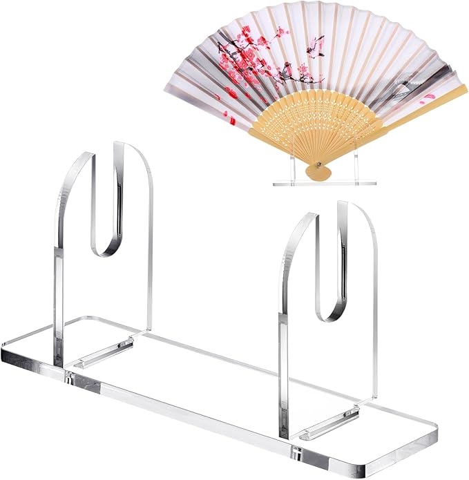 Roowest 2 Pcs Acrylic Fan Display Stand Folding Clear Fan Holder Easel Japanese by Roowest