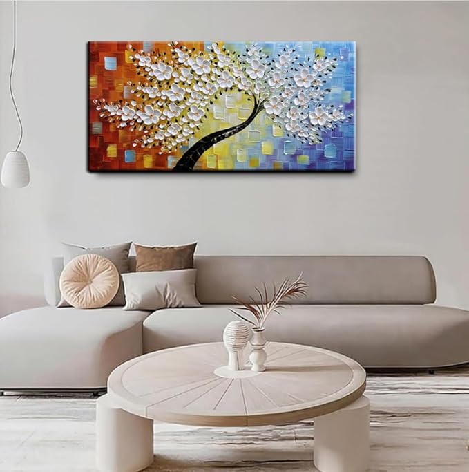 YaSheng Art -Handmade Colorful 3D Flowers Art Oil Painting On Canvas Texture - Image 7