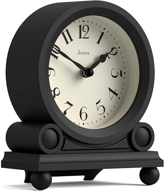 JONES CLOCKS® Maida Vale Mantel Clock | Small Traditional Desk Clock | Black | - Image 2