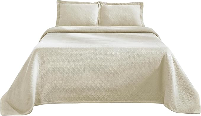 Superior 100% Cotton Basket Weave Bedspread - Image 2