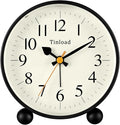 4.5" Vintage Retro Analog Alarm Clock, Super Silent Non Ticking Small Clock by Tinload